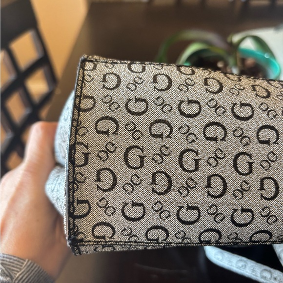 Guess Black and White Monogram Satchel - Picture 8 of 11